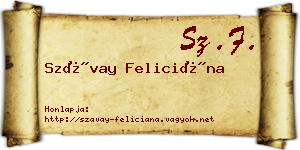 Szávay Feliciána névjegykártya